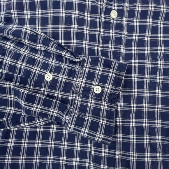 Ralph Lauren Moore Long Sleeve Button Up Shirt Size Large Plaid Blue White - Picture 4 of 9